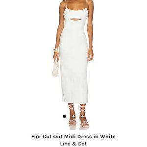 Line & Dot Flor Cut Out Midi Dress